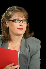 Image showing Red Folder Businesswoman