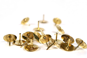 Image showing Scattered Thumb Tacks