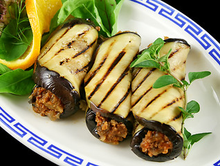 Image showing Aubergine And Beef Rolls