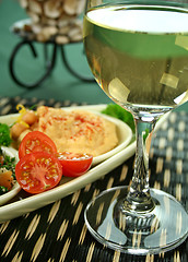 Image showing Vegetarian Delights With Wine