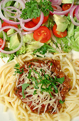 Image showing Bolognese And Salad