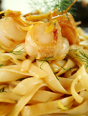 Image showing Fettucini With Sea Scallops