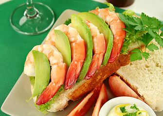 Image showing Shrimp And Avocado Sandwich