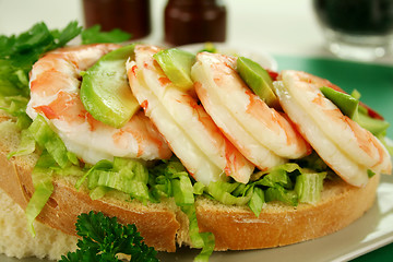 Image showing Shrimp And Avocado Sandwich