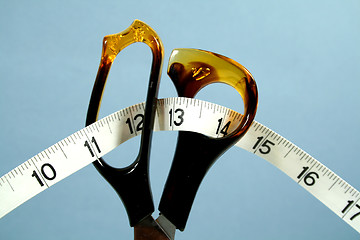 Image showing Tailor Scissors And Tape Measure