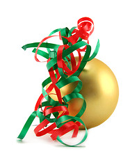 Image showing Xmas Bauble And Ribbon