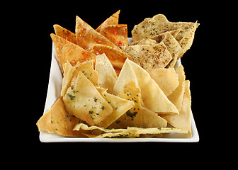 Image showing Bowl Of Pita Crisps