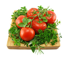 Image showing Tomatoes And Herbs