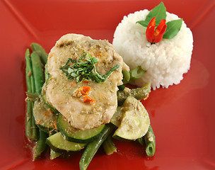 Image showing Thai Green Poached Chicken