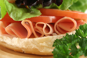 Image showing Ham And Salad Roll 4