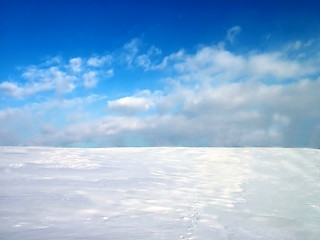 Image showing Pattern for winter presentation, snow and sky