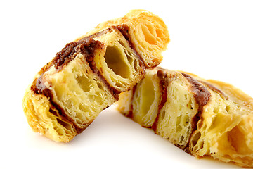 Image showing Sliced Chocolate Danish Pastry