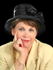 Image showing Thoughtful Woman In Hat