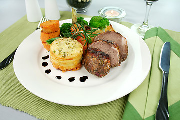 Image showing Baked Lamb And Potato Stack