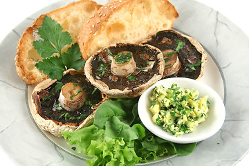 Image showing Mushrooms And Toast