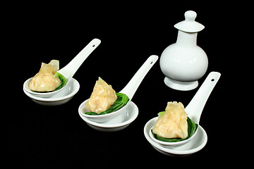 Image showing Dim Sums With Soy Sauce