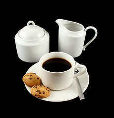 Image showing Black Coffee And Cookies