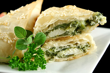 Image showing Spinach And Feta Triangles