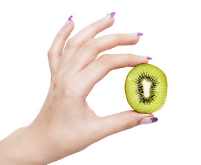 Image showing kiwi in hand