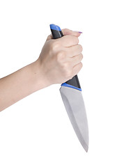 Image showing knife in female hand