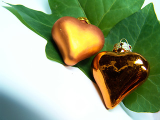 Image showing christmas hearts