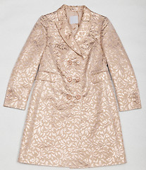 Image showing Shining a female dress with buttons on white