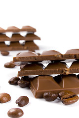 Image showing chocolate and coffee beans