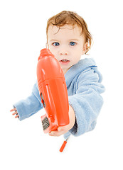 Image showing baby boy with toy drill