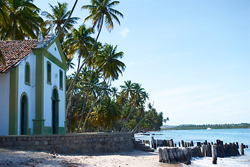 Image showing Church in a tropical beach in Brazil 