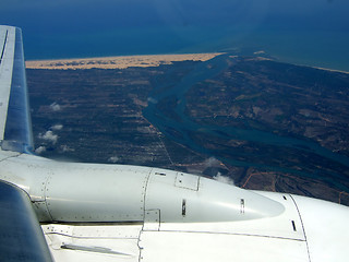 Image showing brazilian coastline seen from the plane