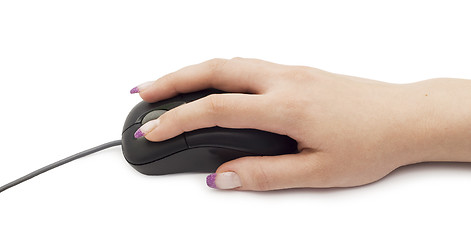 Image showing optical mouse in a hand