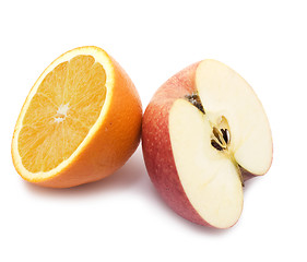 Image showing orange and apple fruit