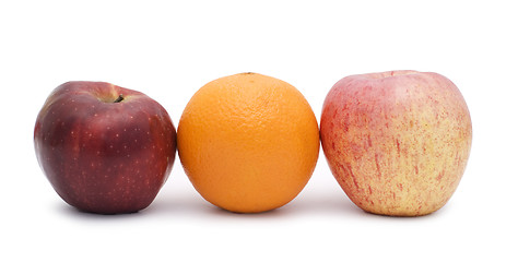 Image showing orange and red apple