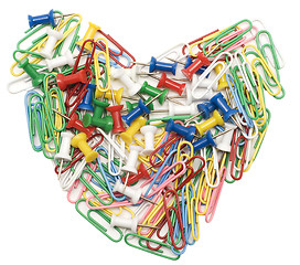 Image showing paperclip and pin heart