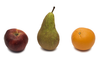Image showing pear, orange and apple