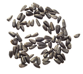 Image showing sunflower seeds over white