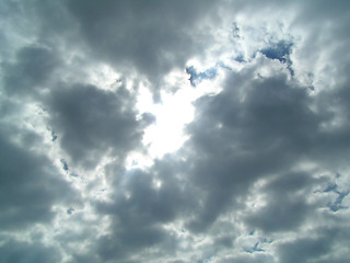 Image showing Sun behind the clouds