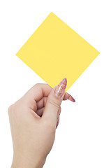 Image showing empty blank in woman hand