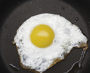 Image showing fried egg in pan