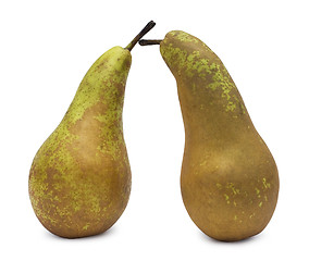 Image showing two pears over white