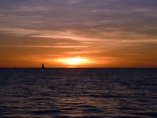 Image showing Sailing in to the Sunset