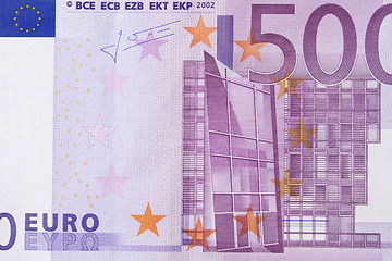 Image showing 500 Euro Note Stars Macro