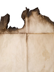 Image showing burnt paper on white