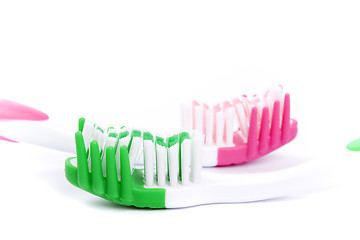 Image showing two toothbrushes