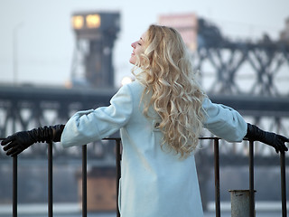 Image showing Lady on promenade