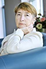 Image showing Sad elderly woman