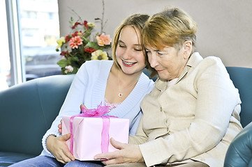 Image showing Granddaughter visiting grandmother