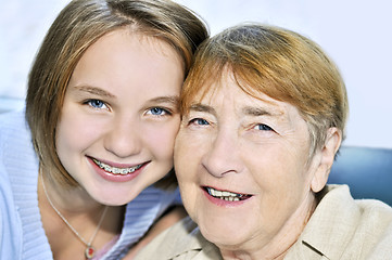 Image showing Granddaughter visiting grandmother