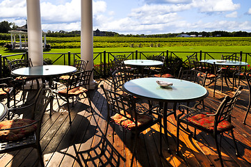 Image showing Patio overlooking vineyard