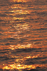 Image showing sea water texture at sunset